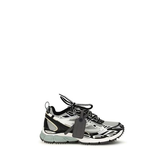 Off-White Gray Polyurethane Athletic Women's Sneakers